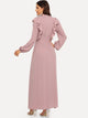Tie Neck Fit and Flare Ruffle Dress