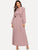 Tie Neck Fit and Flare Ruffle Dress
