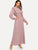 Tie Neck Fit and Flare Ruffle Dress