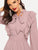 Tie Neck Fit and Flare Ruffle Dress