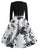 50s Ribbon Tie Floral Print Flared Dress