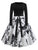50s Ribbon Tie Floral Print Flared Dress