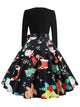 50s Christmas Print Self Tie Flare Dress