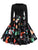 50s Christmas Print Self Tie Flare Dress