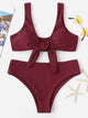 Knot Front Top With Panty Bikini Set