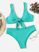 Knot Front Top With Panty Bikini Set