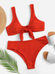 Knot Front Top With Panty Bikini Set