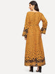 Surplice Neck Bell Sleeve Fit & Flare Floral Dress
