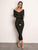 Double V Neckline Rib Midi Dress