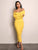 Double V Neckline Rib Midi Dress