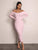 Double V Neckline Rib Midi Dress