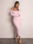 Double V Neckline Rib Midi Dress