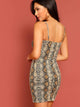 Snakeskin Print Fitted Cami Dress