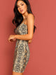 Snakeskin Print Fitted Cami Dress