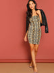 Snakeskin Print Fitted Cami Dress