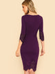 Laser Cut Scalloped Edge Bodycon Dress