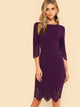 Laser Cut Scalloped Edge Bodycon Dress
