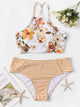 Plus Floral Criss Cross Top With Striped Bikini