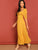 Tied Ruffle Neck Smocked Split Maxi Dress