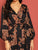 Scarf Print Plunge Belted Maxi Wrap Dress