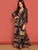 Scarf Print Plunge Belted Maxi Wrap Dress
