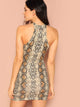 Snakeskin Print Sleeveless Bodycon Dress