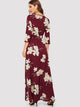 Floral Print Self Tie Maxi Dress