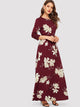 Floral Print Self Tie Maxi Dress