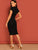 Mock-neck Solid Bodycon Dress