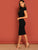 Mock-neck Solid Bodycon Dress