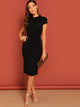 Mock-neck Solid Bodycon Dress
