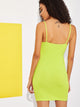 Rib-knit Bodycon Cami Neon Green Dress