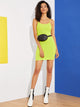 Rib-knit Bodycon Cami Neon Green Dress