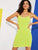 Rib-knit Bodycon Cami Neon Green Dress