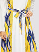 Ruffle Decoration Waist Tie Longline Dress