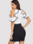 Ruffle Cold Shoulder Combo Bodycon Dress