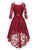 50s Lace Overlay Knot High Low Dress