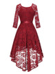 50s Lace Overlay Knot High Low Dress