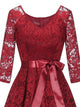 50s Lace Overlay Knot High Low Dress