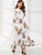 Floral Print Bishop Sleeve Ruffle Hem Dress