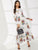 Floral Print Bishop Sleeve Ruffle Hem Dress
