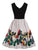 50s Scalloped Neck Butterfly Print Flare Dress