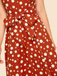 Waist Belted Polka Dot Midi Dress
