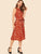 Waist Belted Polka Dot Midi Dress