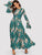 Trumpet Sleeve Floral Maxi Dress