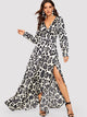Leopard Print Wrap Maxi Dress