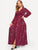 Shirred Drawstring Waist Button Through Floral Dress