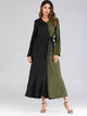 Ribbon Tie Spliced Maxi Dress