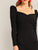Surplice Neck Puff Sleeve Split Pencil Dress
