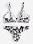 Leopard Plunge Neck Top With Panty Bikini Set